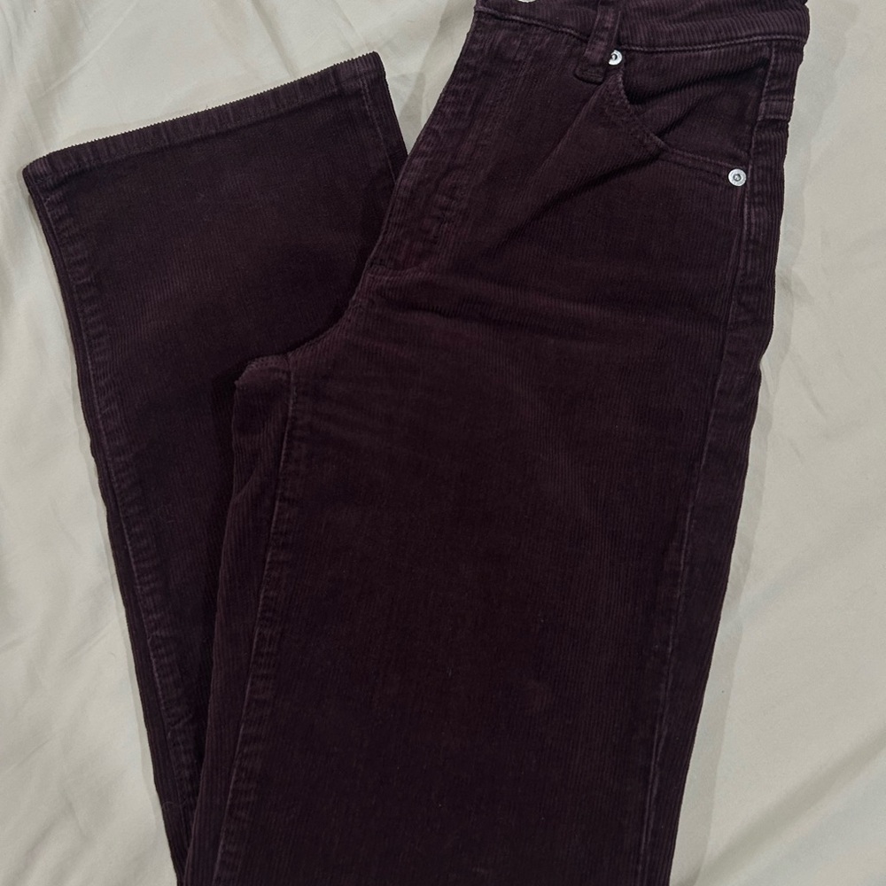 Rolla's Deep Plum Corduroy Trousers